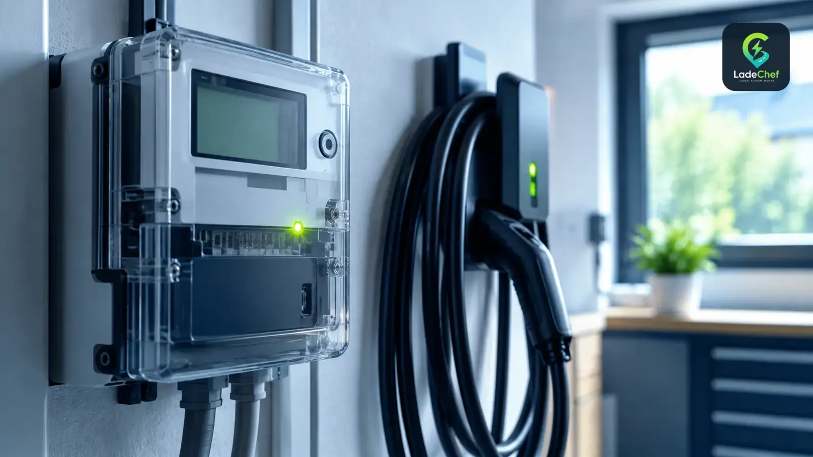 Digitaler Stromzähler im Hauswirtschaftsraum