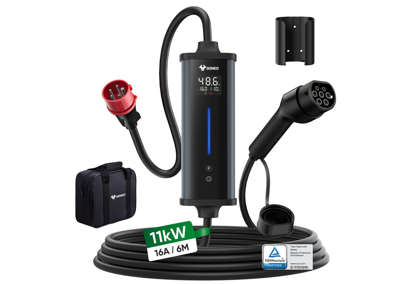 GONEO Mobile Wallbox Typ 2 Ladekabel CEE, 11 kW, 16 A, 3-phasig
