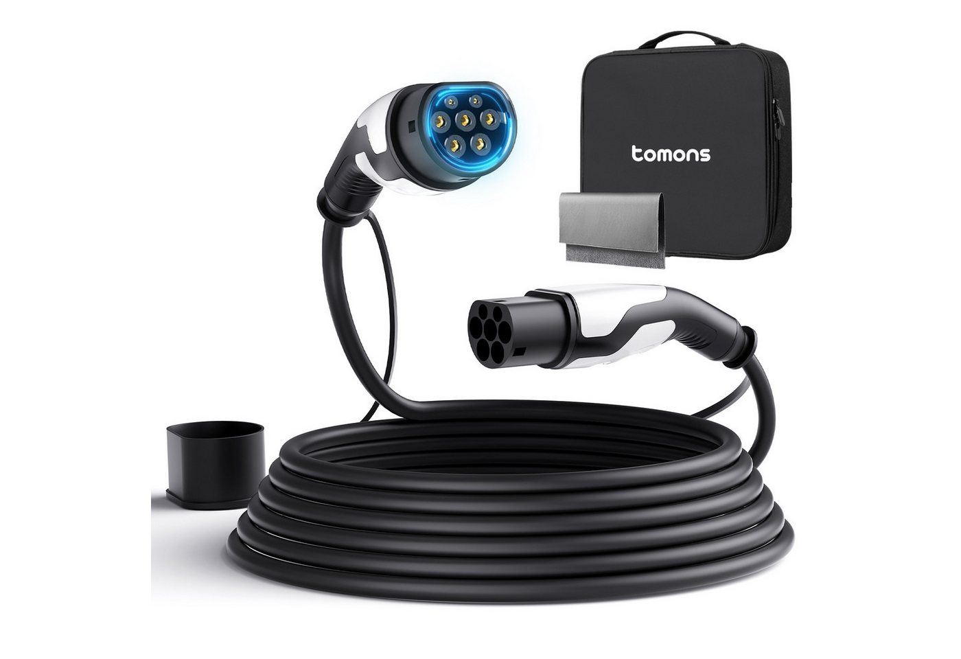 Tomons Ladekabel Typ 2, 11 kW 16 A, 22 kW 32 A, 500 cm